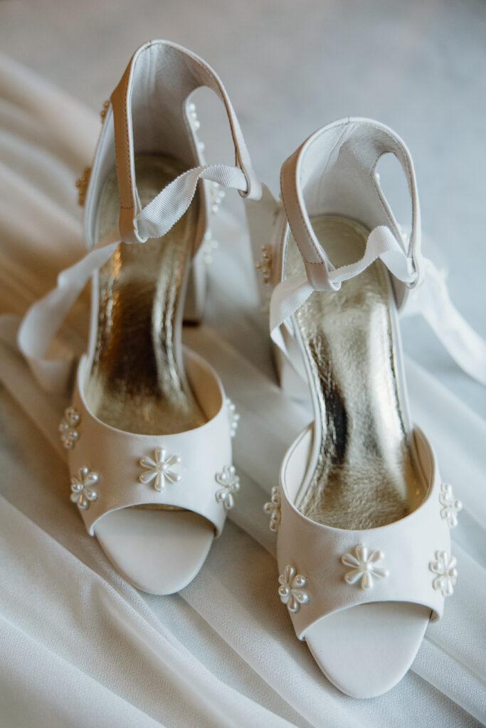 wedding day details image of bride's shoes